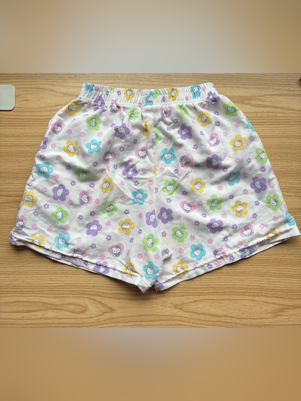 Frankie's Bikinis White Floral Print Women’s Shorts with Pastel Accents